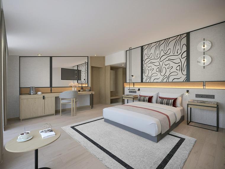 Suniş Kumköy Beach Hotel otel odası ve banyo tasarımı