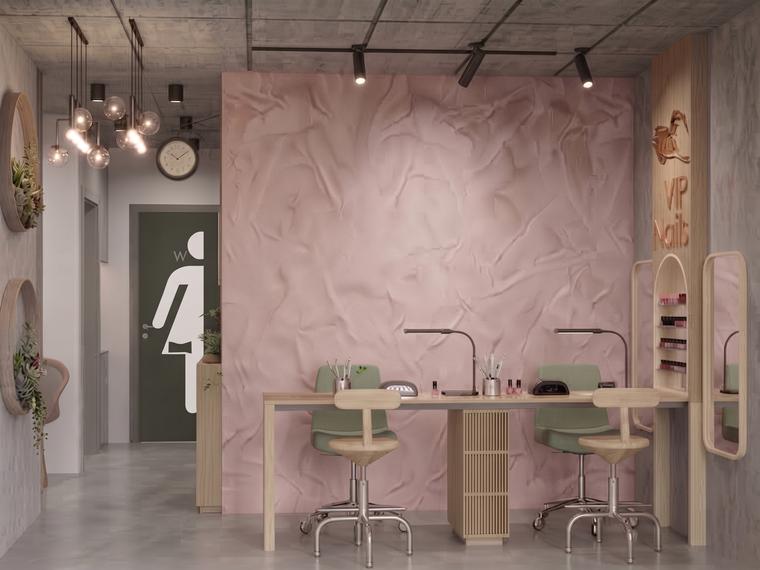 VIP Nails güzellik salonu iç mimari tasarımı